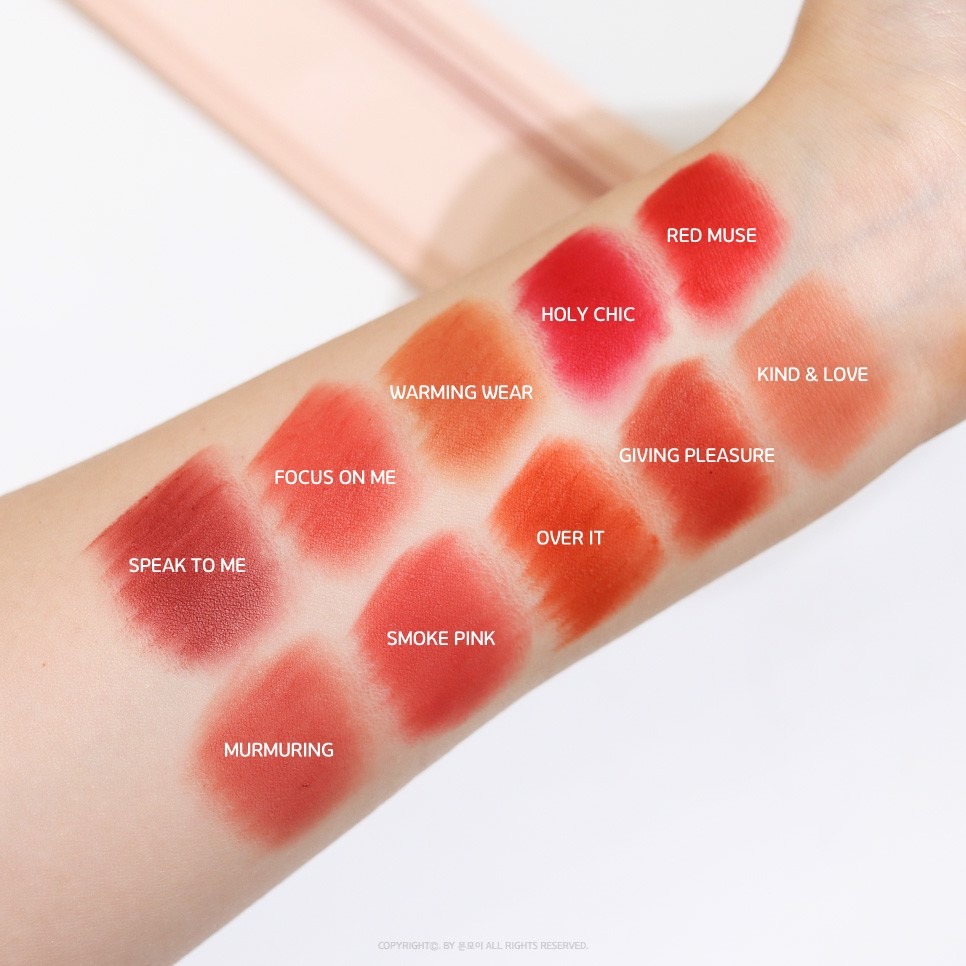 Bảng màu Son 3CE vỏ trong suốt Soft Matte Lipstick