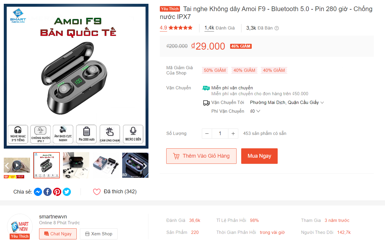 tai nghe amoi f9 29k